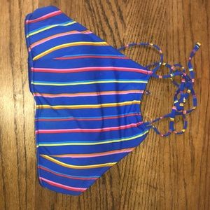 A striped design bikini top